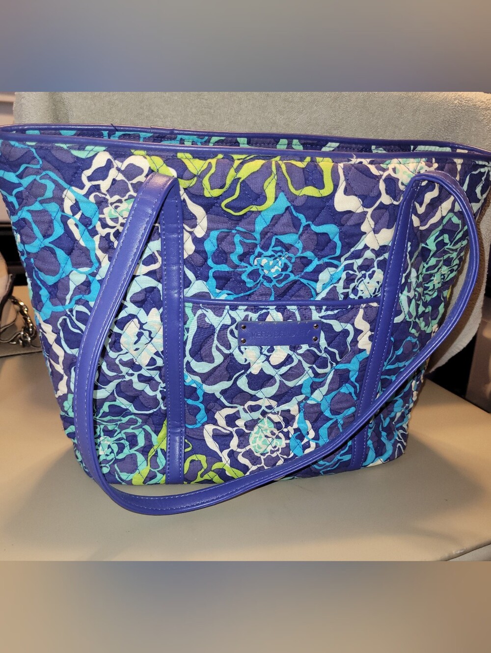 Vera Bradley Quilted Multi-colored Floral Tote Bag.